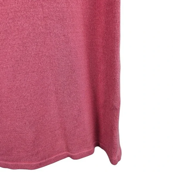 White House Black Market Womens Knit Top‎ Pink Sheer Sleeve Keyhole Back L - Picture 7 of 11